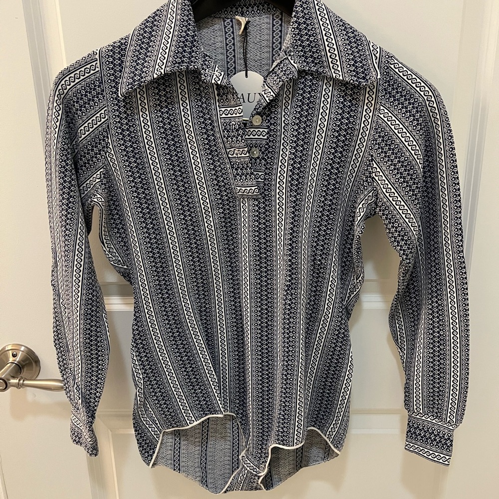 Navy and White Vintage Bodysuit